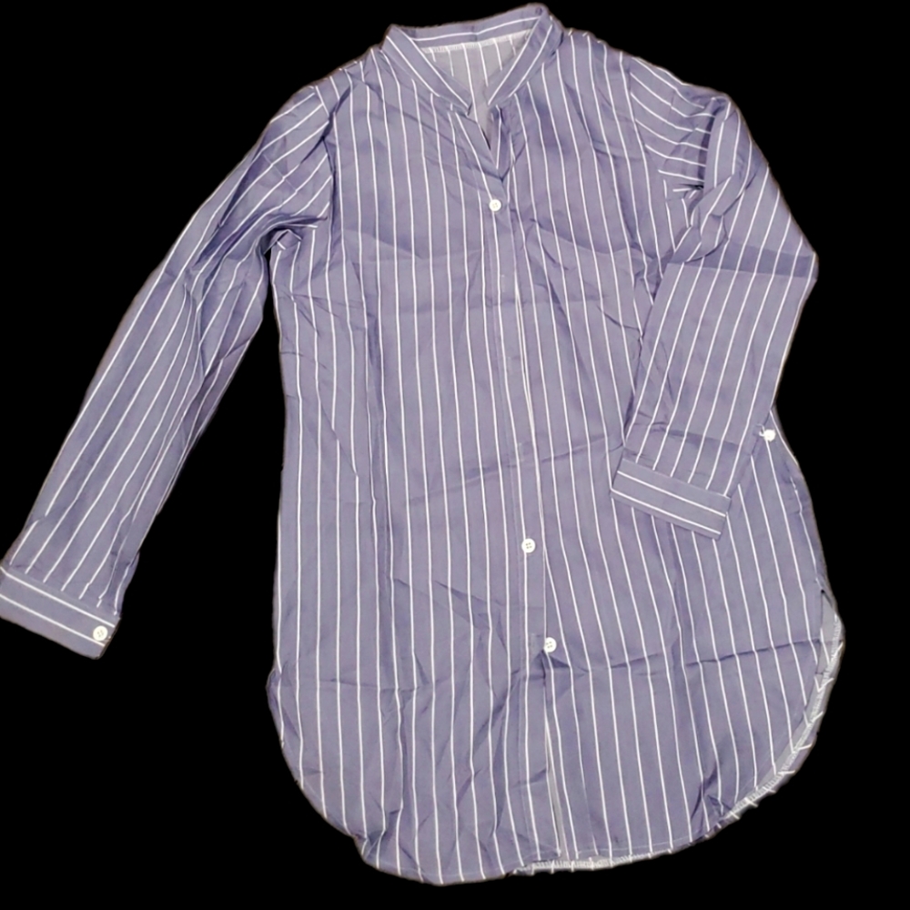 Mens long sleeve blue and white